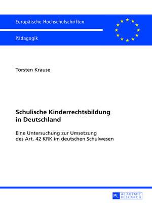 cover image of Schulische Kinderrechtsbildung in Deutschland